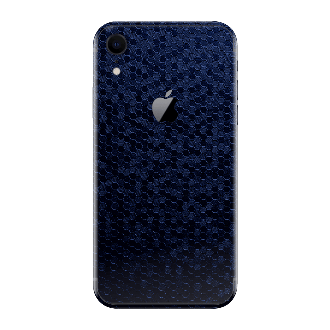iPhone XR Luxuria Navy Blue Honeycomb 3D Textured Skin Wrap Sticker Decal Cover Protector by EasySkinz | EasySkinz.com