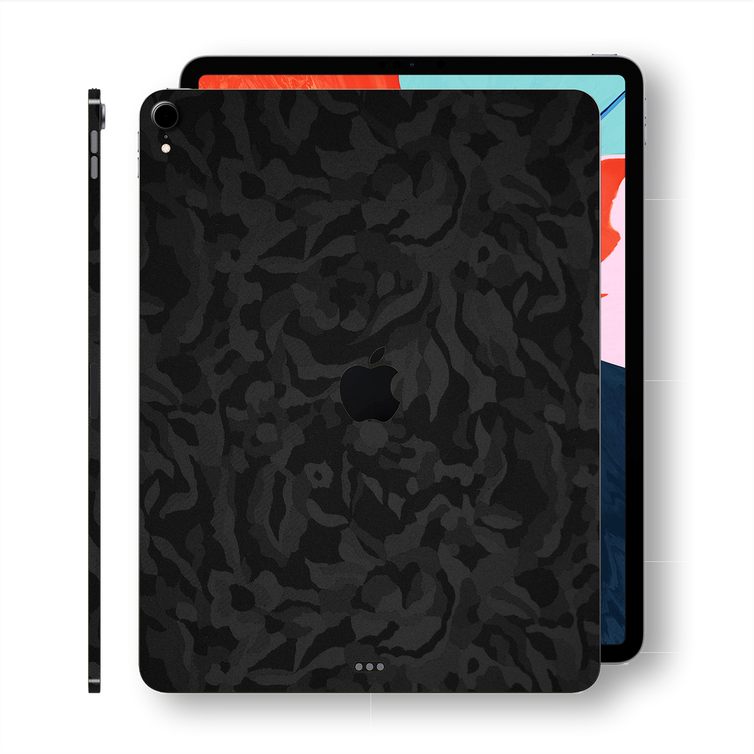 iPad PRO 12.9 inch 3rd Generation 2018 Luxuria Black 3D Textured Camo Camouflage Skin Wrap Decal Protector | EasySkinz