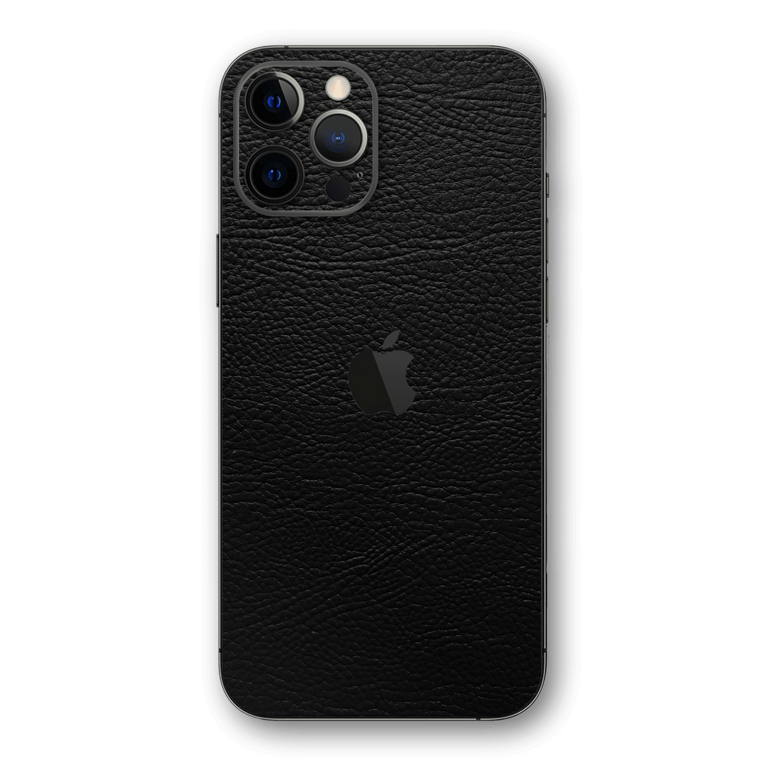 iPhone 12 PRO Luxuria Riders Black Leather Jacket 3D Textured Skin Wrap Decal Cover Protector by EasySkinz | EasySkinz.com
