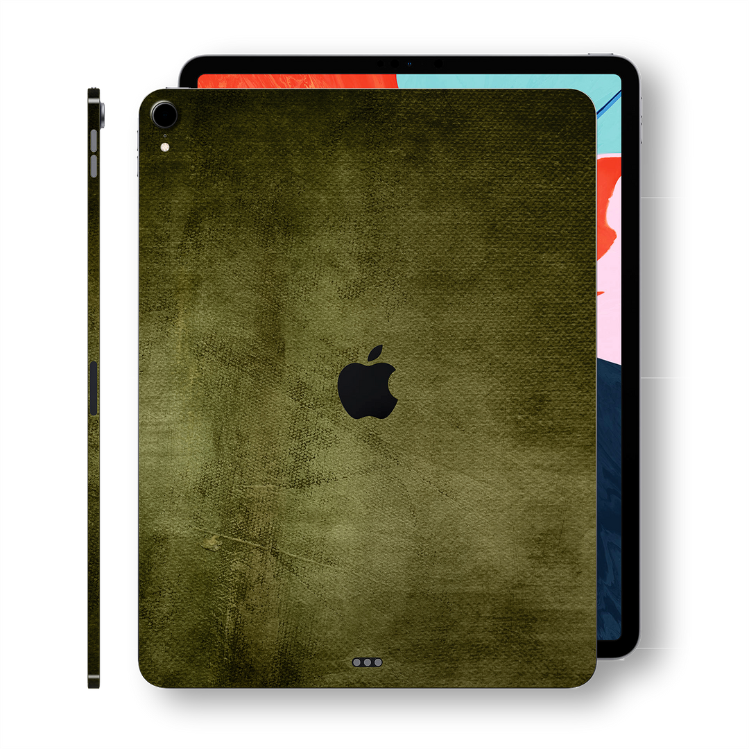 iPad PRO 12.9" inch 3rd Generation 2018 Signature Olive Green Canvas Skin Wrap Decal Protector | EasySkinz