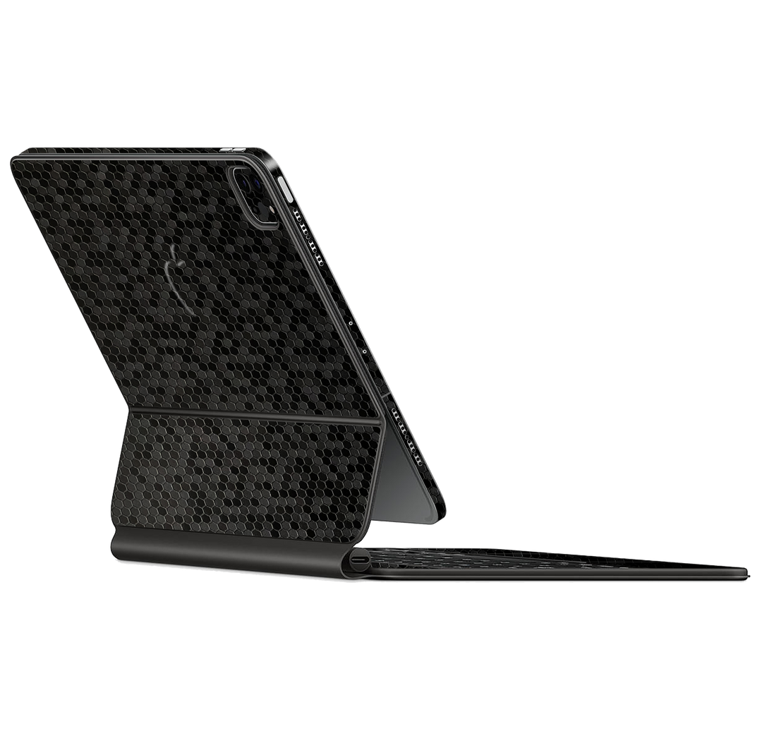 Apple Magic Keyboard for iPad Pro 12.9" (Gen 3-4) Luxuria BLACK HONEYCOMB 3D Textured Skin Wrap Decal Protector | EasySkinz