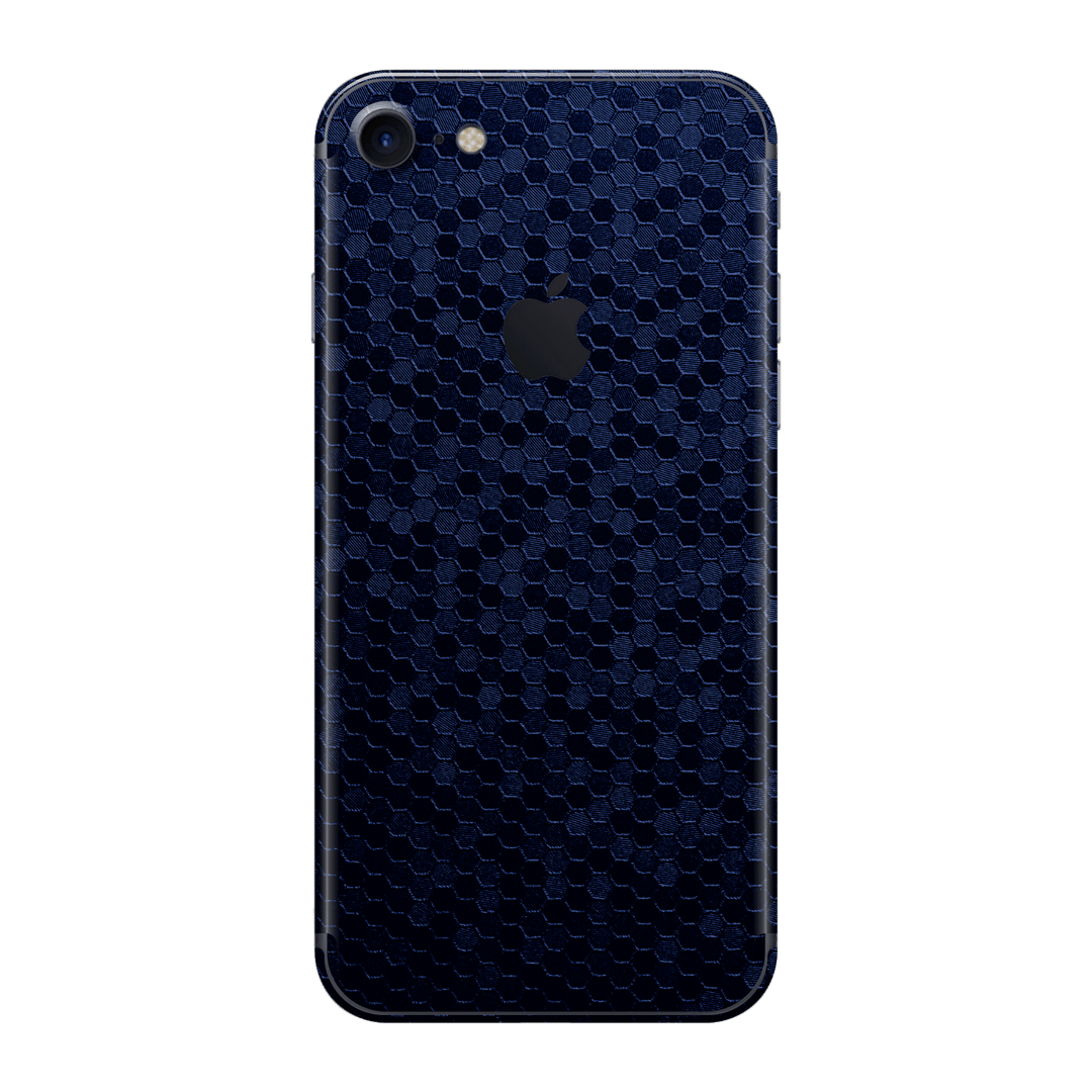 iPhone SE (20/22) Luxuria Navy Blue Honeycomb 3D Textured Skin Wrap Sticker Decal Cover Protector by EasySkinz | EasySkinz.com
